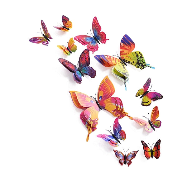 12Pcs PVC 3D Butterfly Wall Decorative Stickers