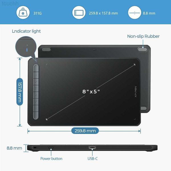 Graphics Tablets Pens XPPen Deco Wireless Bluetooth Digital Graphic Tablet Drawing Tablet Pen Tablet Support Windows Mac Android Chrome OS-