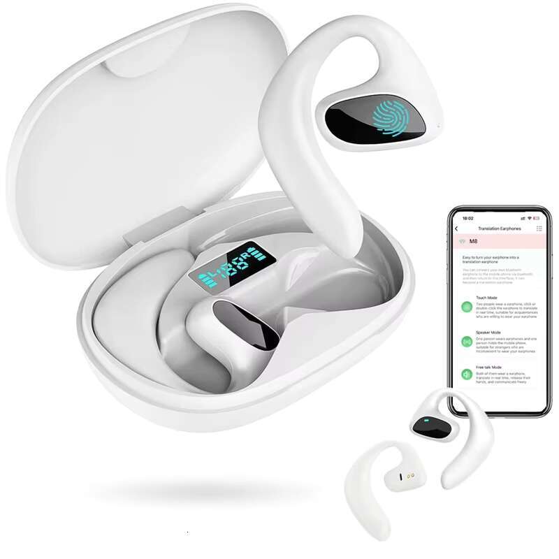 New M8 Multilanguage Translating Earbuds Noise Reduction Mini Earphones Translator Wireless BT 5.3 Interpreting Headphones