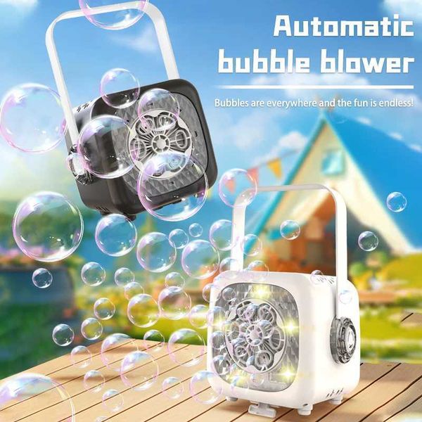 Sand Play Water Fun 6 hole hand-held bubble blowing machine small outdoor parent-child interactive childrens toy without battery and bubble