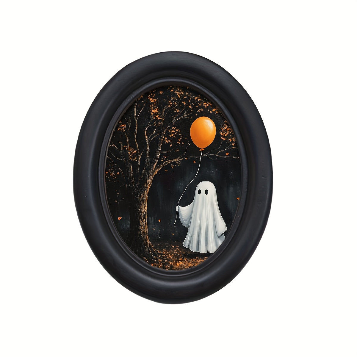 TEMU 1pc, 3d A Little Under An Holding A Balloon Gothic Victorian Style (4.16 * 5.25), With Oval Wooden Decorative Signs, Oval Wall Decorations,