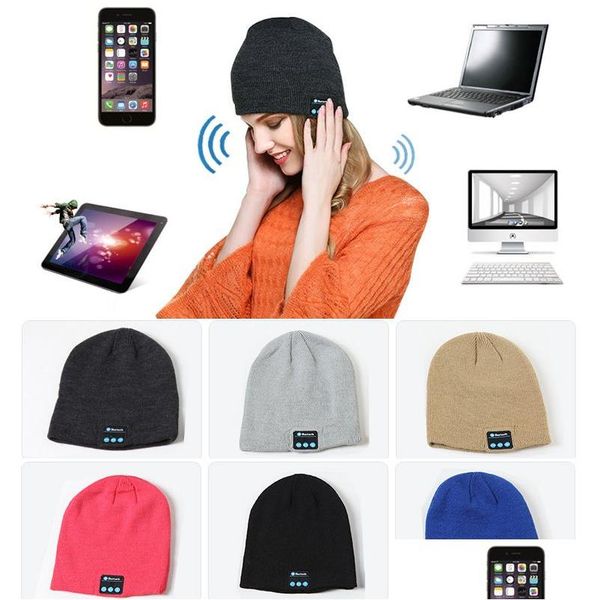 Other Home Textile Bluetooth Music Beanie Hat Wireless Smart Cap Headset Headphone Speaker Microphone Hands Winter Soft Warm Knit Db Dhrjt