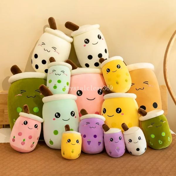 Boba Plushie Room Deco Bubble Toy Kawaii Plush Stuffed Animal Cute Food Milk Tea Soft Hug Cushion Birthday Gift