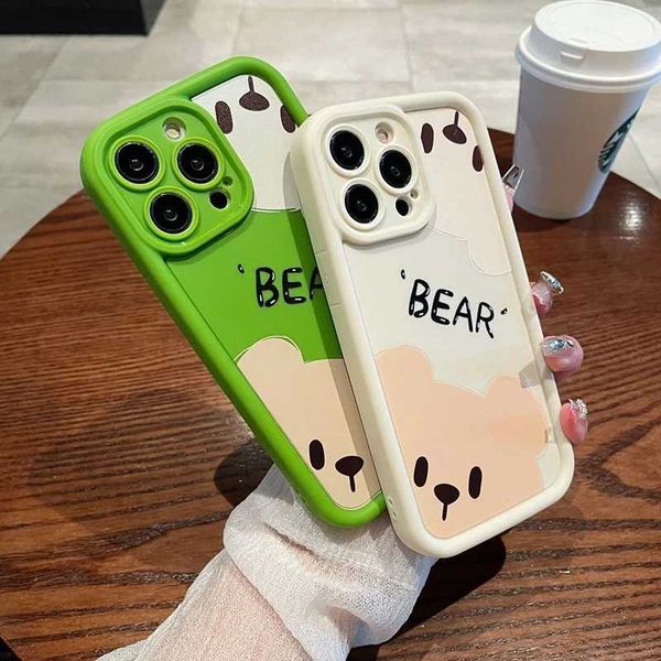 Cellphone Case Cute cartoon bear phone case suitable for iPhone 11 12 13 14 15 16 Pro Max XR X XS 7 8 Plus SE 2 3 shock-absorbing silicone s