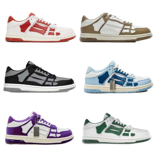 Mens designer shoes designer trainers leather designer sneakers womens skel multicolors outdoor breathable lows top mens trainers daily outf