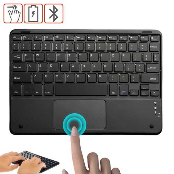 Keyboards Wireless Keyboard With Touchpad Bluetooth-compatible Keyboard For iOS Android Windows for iPad Keyoboard For Samsung z241127