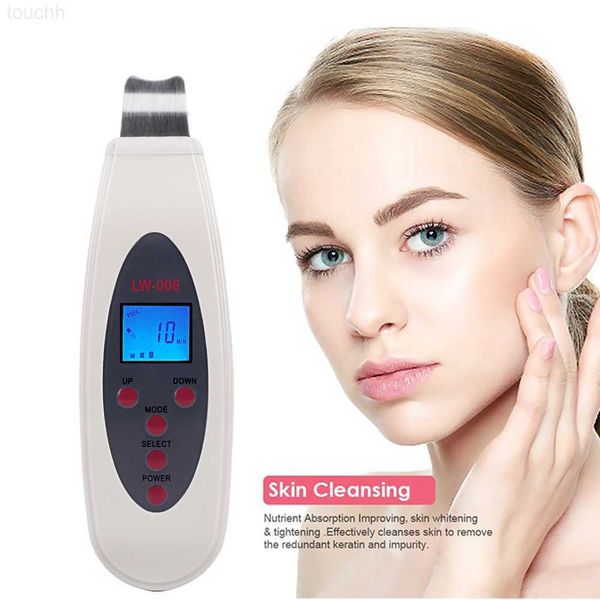 Electric Face Scrubbers High Quality Ultrasonic Skin Scrubber Cleanser Face Cleaning Acne Removal Galvanic Facial Spa Ultrasound Peeling Cle