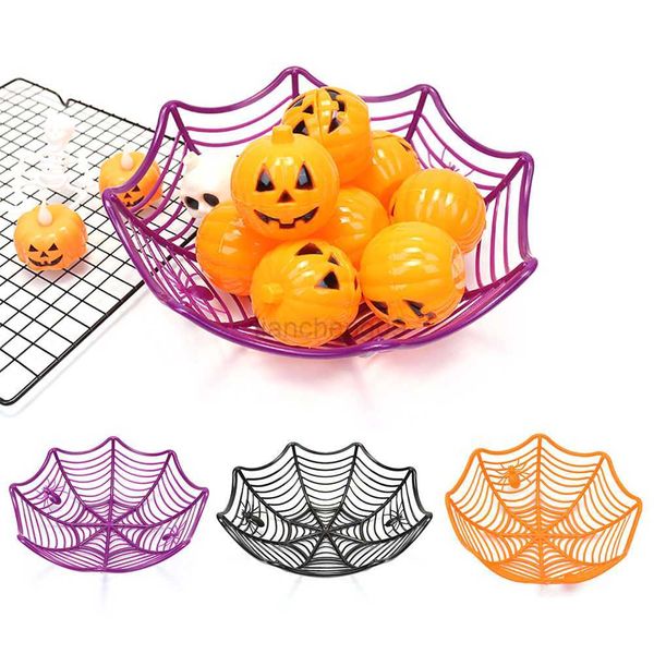 Other Festive Party Supplies Halloween Black Orange Purple Web Bowl Fruit Plate Candy Biscuit Package Basket Bowl Home Furnishing Props Hall