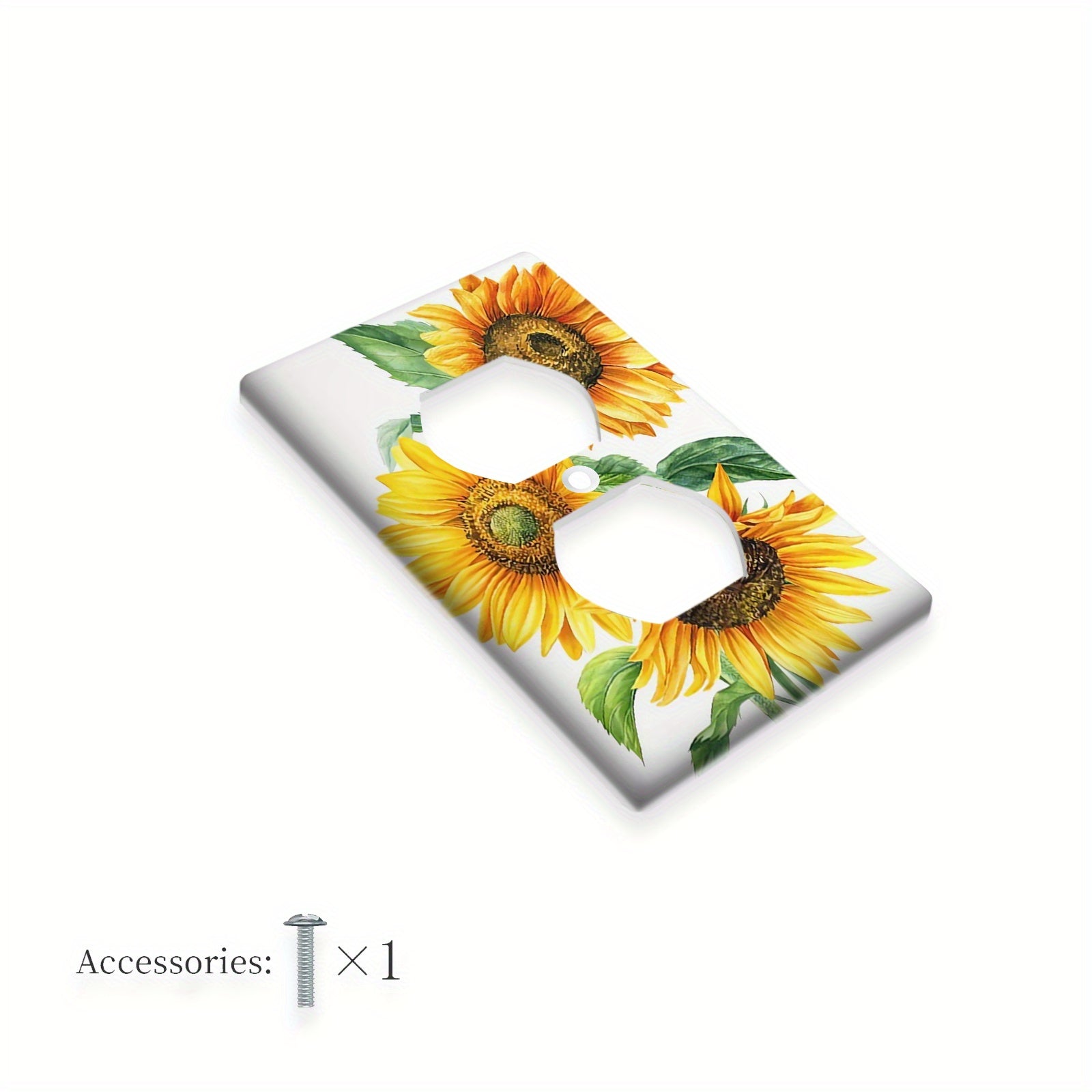 TEMU 1pc 1gang-2gang Watercolor Sunflowers Print Light For Switch Plate Cover Plastic Wall Plates Small Light For Switch Covers