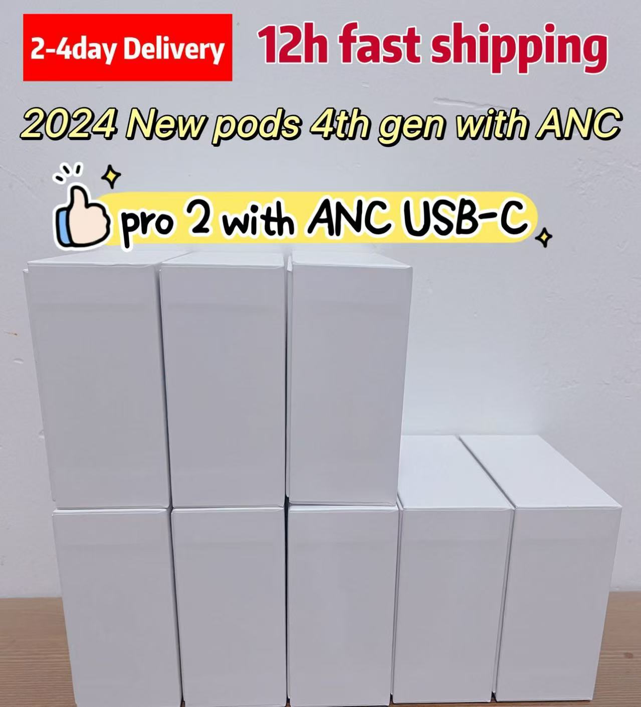 2024 Newest earphones Pods 4th Gen With ANC earbuds USB-C Pro 2 anc wireless Headphones pods 3rd Headset For Xiaomi iPhone Headphones