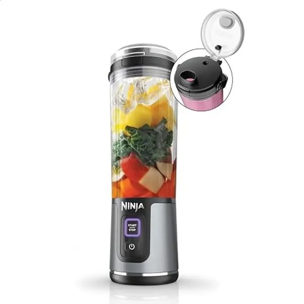 Portable Cordless 18oz. Blender Shakes Smoothies BPA Free Leakproof-Lid Easy-Carry Vessel Blending Power Rechargeable Base 250116