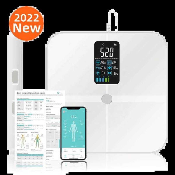 Body Weight Scales Body Weight and Fat 8 Electrode Body Fat Scale Large Display BMI Weight Scale Body Composition Monitor with Report Muscle