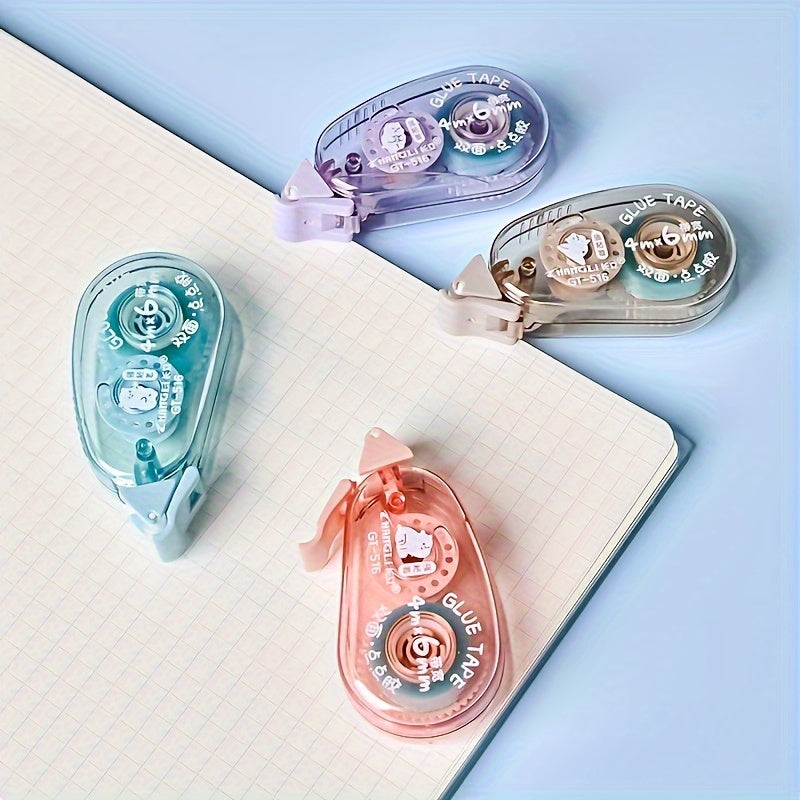 TEMU 4pcs Double-sided Adhesive Dot Liner Tape For Scrapbooking, Crafts & Office - Plastic Stationery Essentials