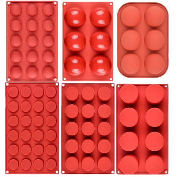 Half Ball Flat Cylinder Silicone Mold For Baking Halfspere Ball Chocolate Cookie Sand Muffin Cupcake Brownie Cake Pudding 240729