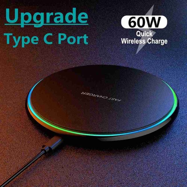 Wireless Chargers 60W Fast Wireless Charger Pad for iPhone 14 13 16 15 Pro Max Samsung Galaxy S22 S21 S10 S9 Wireless Charging Station L2409