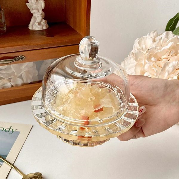 Transparent Glass Bird&#039;s Nest Soup Serving Bowls Fruit Snack Dessert Ice Cream Bowl with Lid for Home Restaurant Hotel