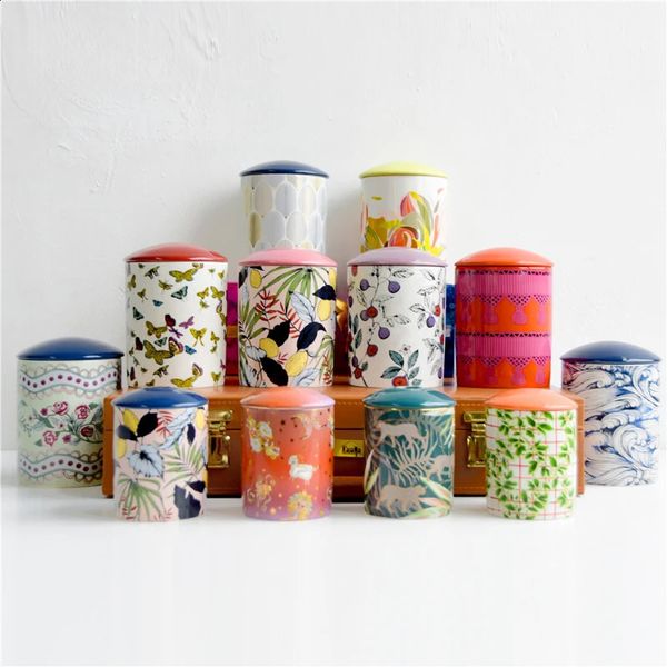 Ceramic Fragrance Pot for Home Decoration Beautiful Makeup Brush Storage Candle Jars 240826