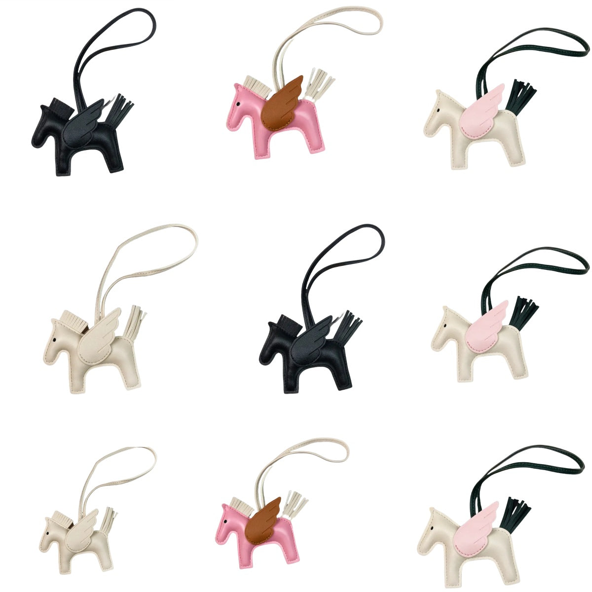 Keychains accessories woman&#039;s polychrome popular Sheepskin Bag Swift Keyrings designer Charm Paddock Leather key chain Nano Pegasus Pendant Win