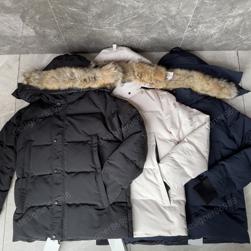 Mens Down Jackets Veste Homme Outdoor Winter Jassen Outerwear Big Fur Hooded Fourrure Manteau Down Jacket Coat Hiver Parka Doudoune Hooded Downs Coa