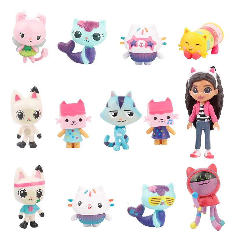 Cute Gabby Dollhouse Toy Set - 13pc Adorable Collectible Figures for Kids