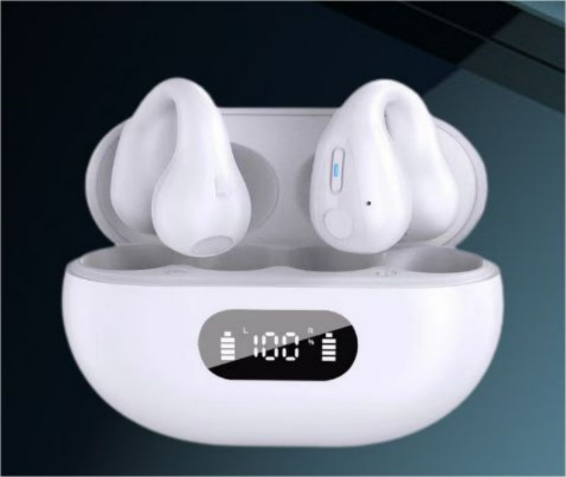 TWS Bluetooth headset Clip-on ears Wireless Earphone Fingerprint control R15 Built-in Microphone LED display High quality Headphone Sport Earphone M