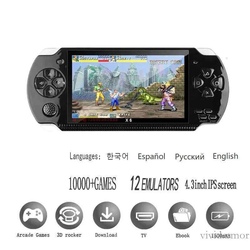 PSP 3000 X6 Consola 12 Types Of Simators 10000 Games Retro Arcade Console 4.3 Inch Ips Sn Video Game Toy Gift Z241219