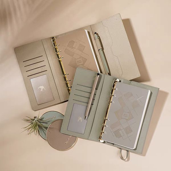 Notepads Hardcover Journal Loose-Leaf Notebook 6 Holes Diary Binder Spiral Notepad Planner Organizer Agenda Office School Supplies 230729