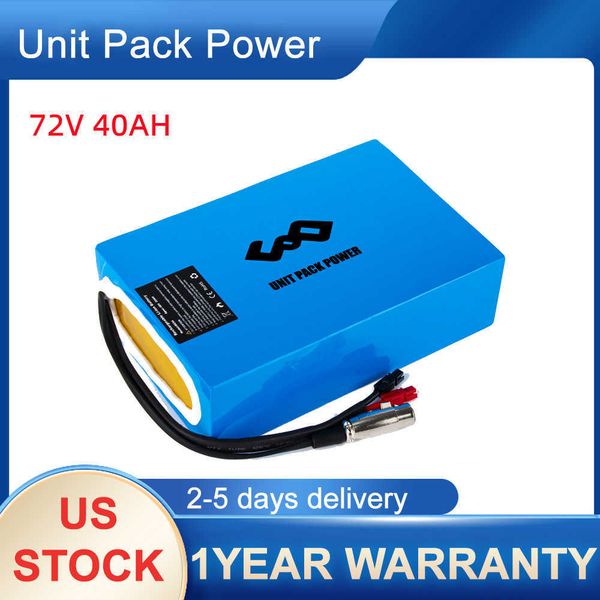 UPP 72V 40AH EScooter Battery 52V 60V 50AH 3600mah 60A BMS Lithium Battery Pack for 3000W 2000W Motorcycle-Trike-Go-Kart-Vehicle