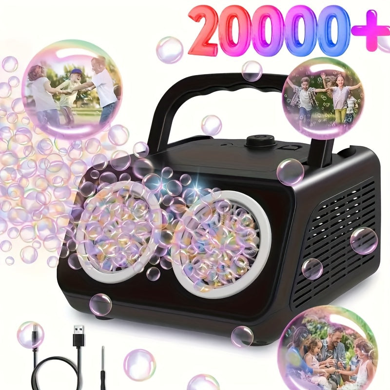 TEMU Automatic Bubble Machine, Dual Fan Electric Bubble Blower, Over 20, 000 Bubbles Per Minute, Portable Bubble , Outdoor & Indoor Toy, Suitable For