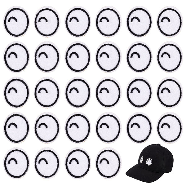 20 paio di toppe termoadesive in poliestere con ricamo a forma di occhi di cartone animato