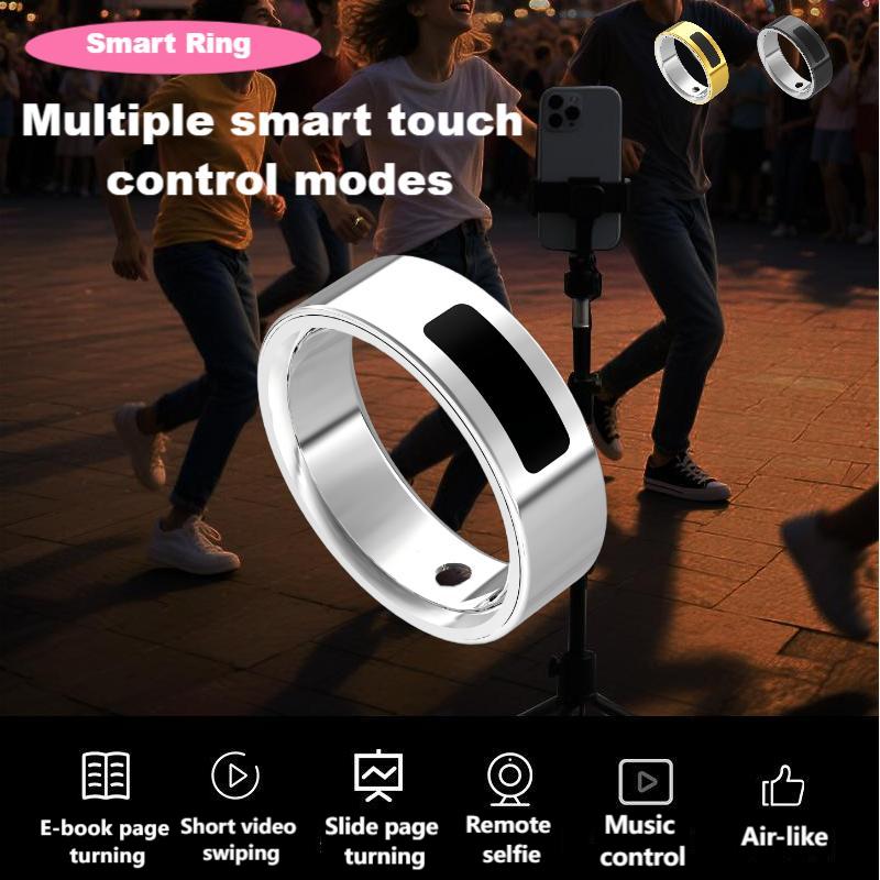 TM21 Ultra-Narrow Smart Ring with Vibration Alert - Sleep-Heart Rate-Blood Pressure Monitor, Step Counter, 5ATM Waterproof Calorie Tracker & Multi-M