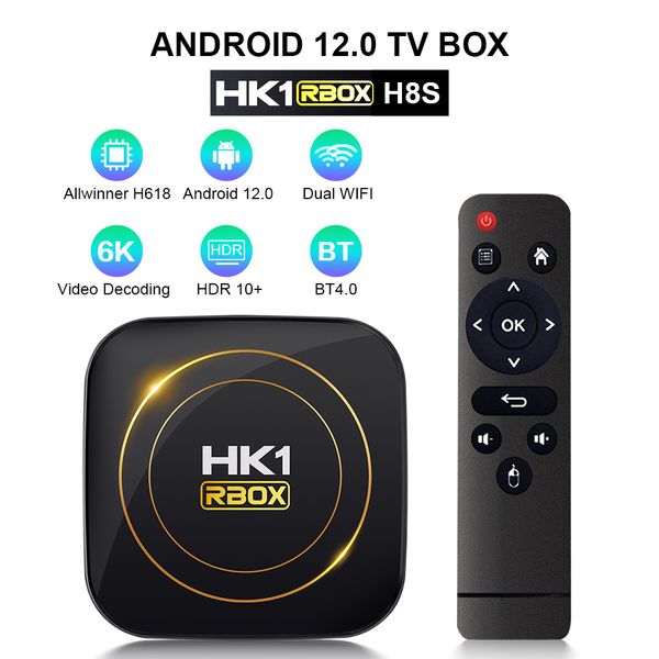 Android 2024 TV Box HK1 RBOX H8S - 4GB RAM, 64GB Storage, Dual Wifi, 4K Media Player, Streaming Device dh910320090