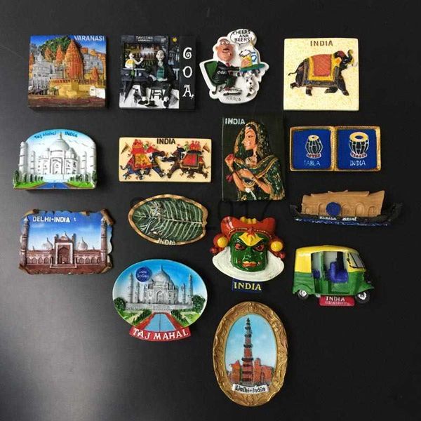 Fridge Magnets India Tourism Commemorative Decorative Crafts Painted Resin Magnet Refrigerator Magnets x0731