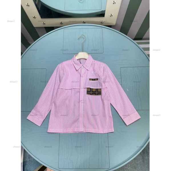 Luxury baby shirt Vertical pattern design lapel shirt high-quality kids designer clothes child cardigan Multiple styles girls boys Blouses