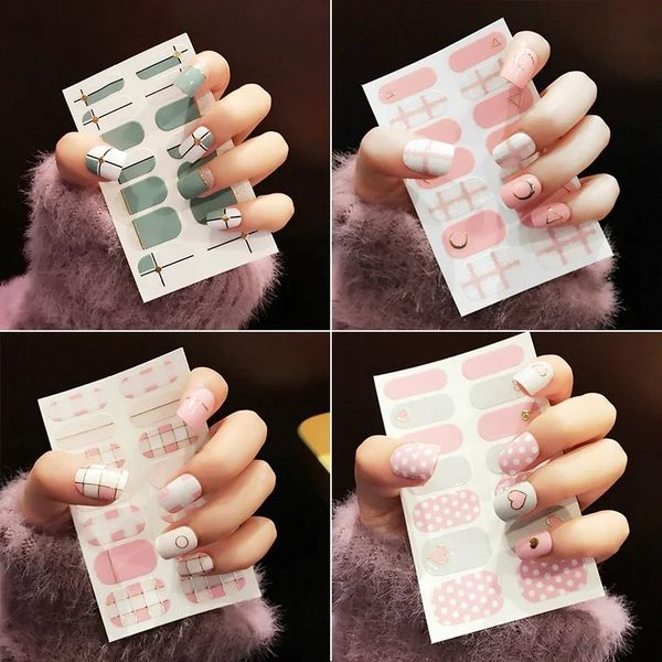 1pc Sticker Korea Styles Waterproof Kids Nail Wraps Stickers Geometric Stars Dots Abstract Pop Art Designs Manicure