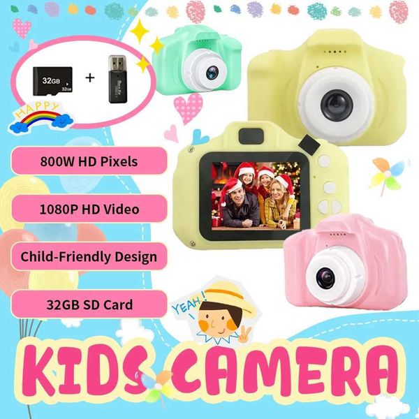 Toy Cameras Mini Children Camera X2 Digital Vintage Camera Educational Toys Kids Projection Video Camera Outdoor Photography Toy Gifts 32GB