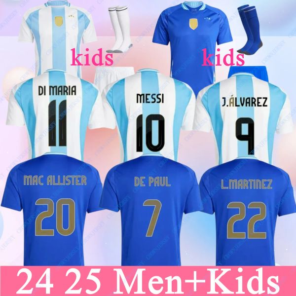 2024 2025 Euro Cup Argentina Soccer Jerseys MESSIS Otamendi DE PAUL National Team Copa DYBALA MARTINEZ KUN AGUERO Maradona Football Shirts 2