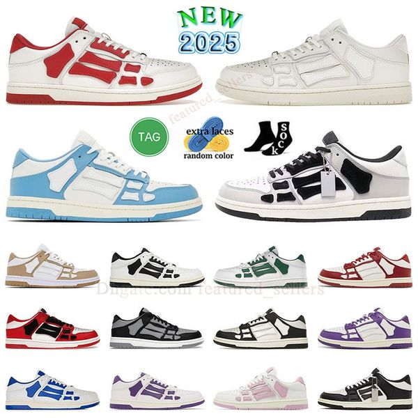 Designer Bones Shoe Skel-top Low Casual Shoes Skelet Runner Top Low Skel Skeleton Men Men Retro Sneakers Black White Genuine Size36-45