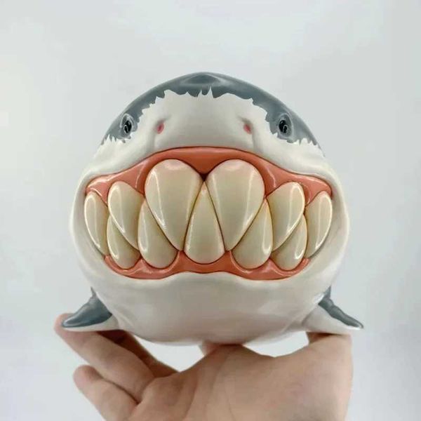 Decorative Objects Figurines Creative Savage Great White Shark Ornament Animal Statue Resin Ornament Shark Bee Home Decoration Tabletop Orna