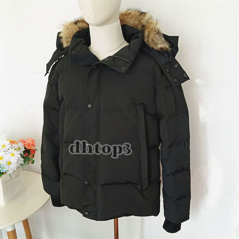 Fashion Men Designer Canadian Winter style Down Jackets Veste Homme Outdoor Winter Jassen Outerwear Big Fur Hooded Fourrure Manteau Down Jacket Coat