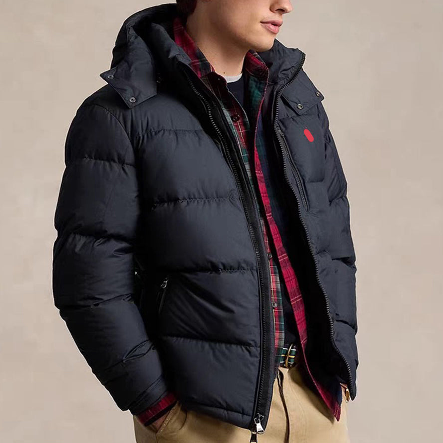 Brand men&#039;s polos coats parkas winter pony embroidery Stand collar button Loose down jackets