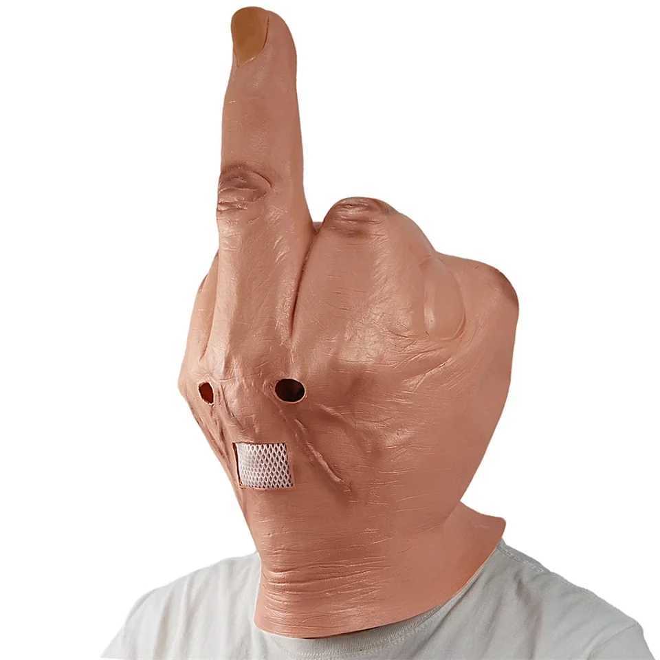 Middle Finger Mask Halloween Creative Disdain Finger Decoration Fun Finger Props Realistic Cosplay Finger Mask Gift Utensils M240906