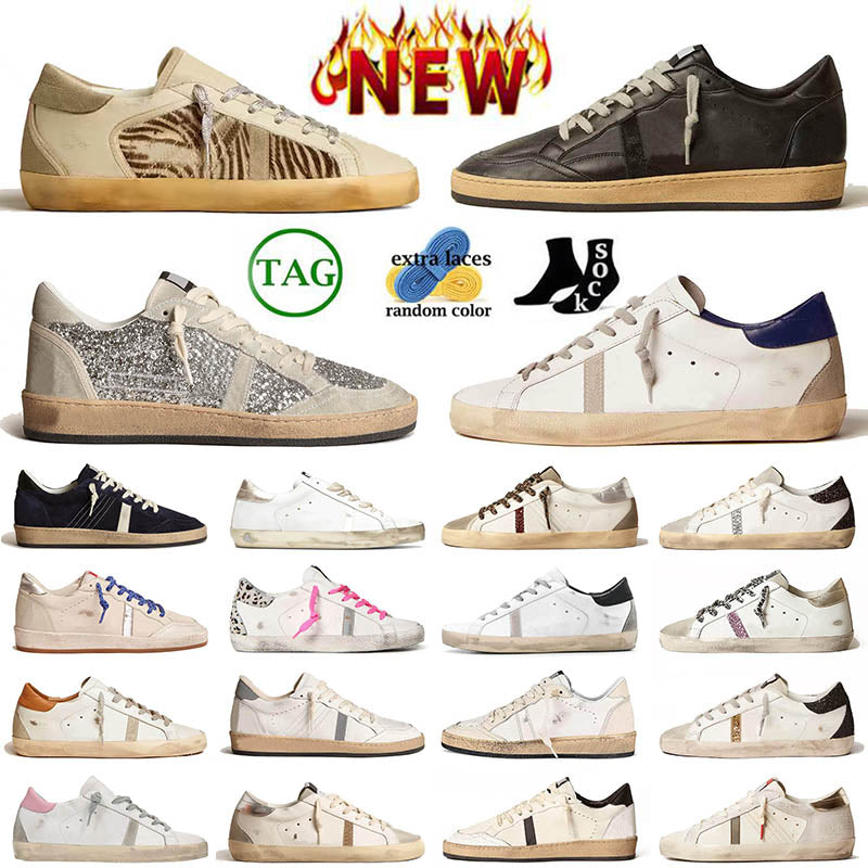 Top Designer Platform Vintage Casual shoes Women Men dirty sneakers Nappa Black White Leopard Glitter Leather Flat italy Jogging Walking Trainers Si