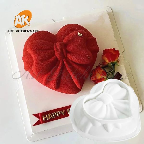 Knot Heart n Silicone Mousse Mold DIY Decoration Chocolate Sugarcraft Polymer Clay Crafts 3D Mould Kitchen Tools 250109