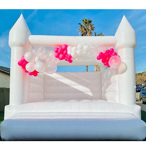 Stylish white jumper Inflatable Wedding Bouncy Castle Bounce House Tent With Air Blower 4.5x4.5m (15x15ft) All PVC For Commercial rental