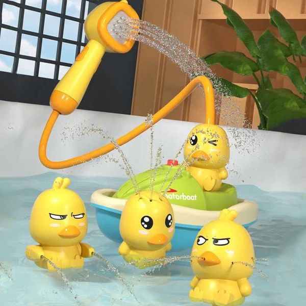 Bath Bath Toys Crianças Electric tocando água Little Yellow Duck Bosques recém -nascidos Baby Water Spray Boys and Girls Y250120