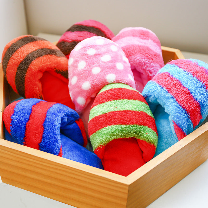 TEMU Stripes Plush Christmas Dog Toy, Bear, For Small Dog, Teddy Bear, Pomeranian, All Breed Sizes, Without Battery