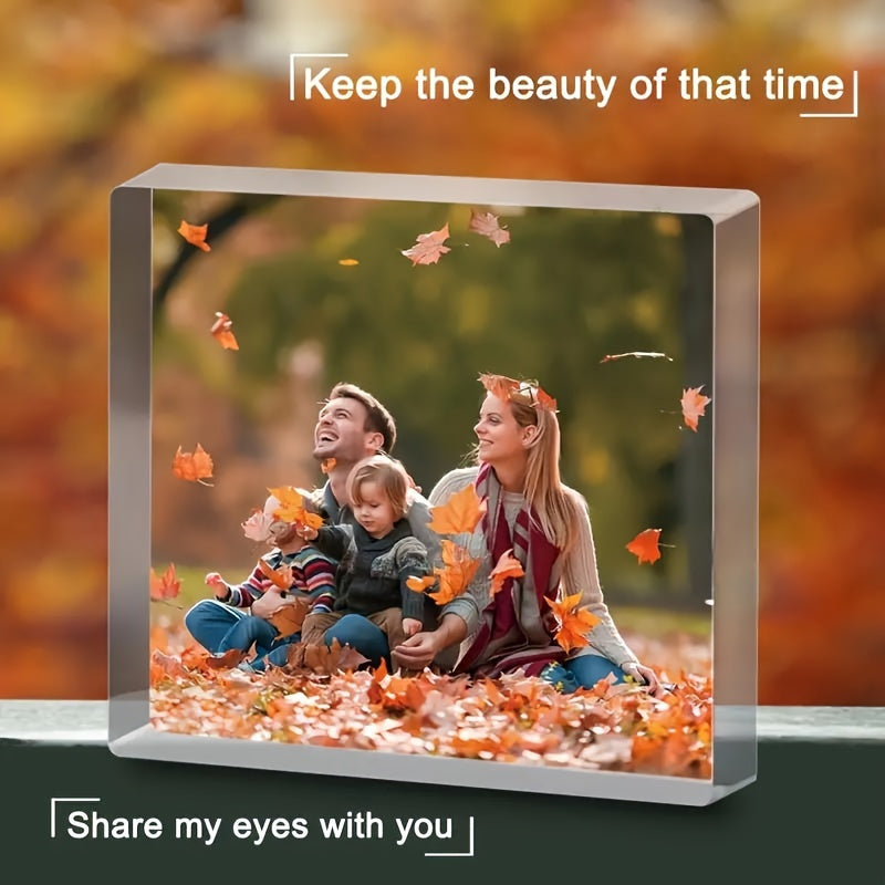 TEMU 2d Flat, 2d 1pc Custom Acrylic Photo Display - Keepsake Tabletop, Perfect For Family Photos & Home Decor, No Power Required, Ideal Thank You