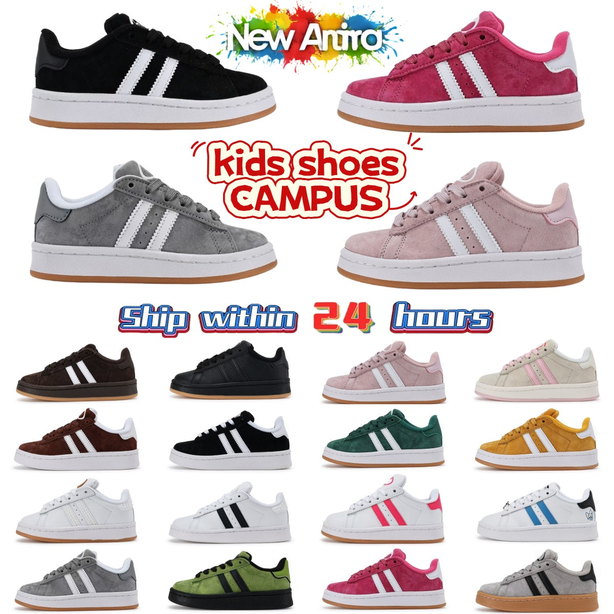 Campus Kids Shoes low boys Sports Girls 00s baby sneakers designer trainers Running shoe black white kid youth toddler infants Classic outdoor casua