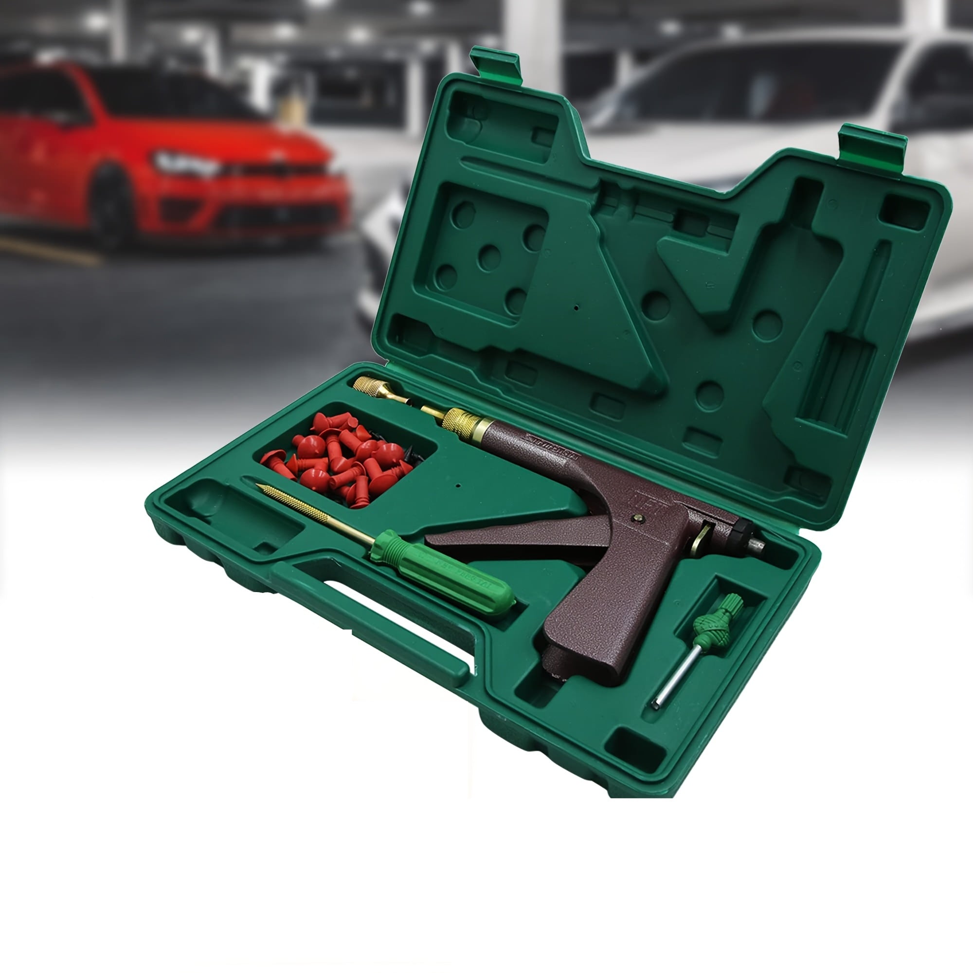 TEMU Tire Tubeless Tire Wheel Repair Gun Kit Mushroom Plug Probe Nozzle!- Tire Repair Kit- Tubeless Tire Wheel Repair With Mushroom Plug And Probe